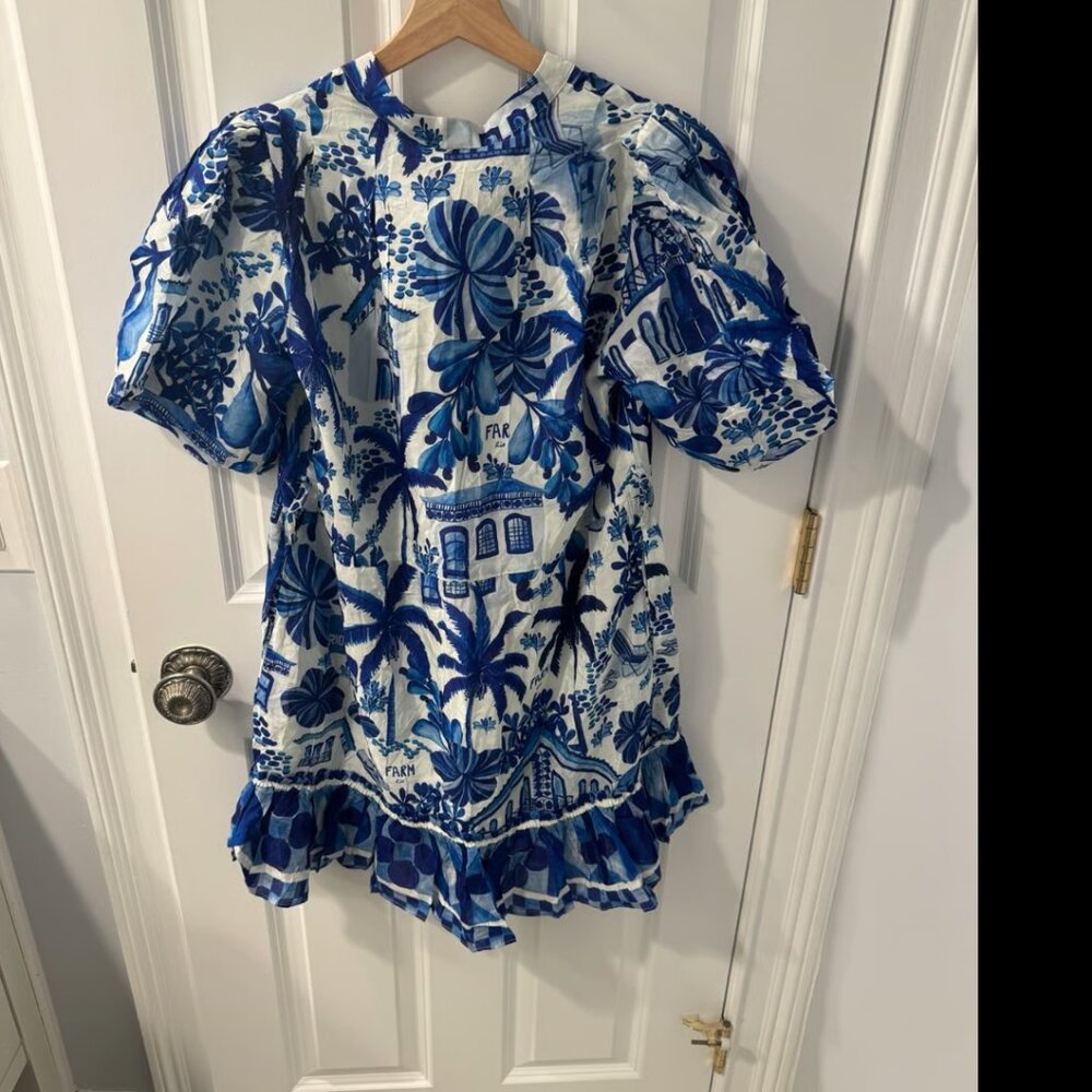Farm Rio Sweet Rio Mini Dress Off White Size S - Picture 8 of 11